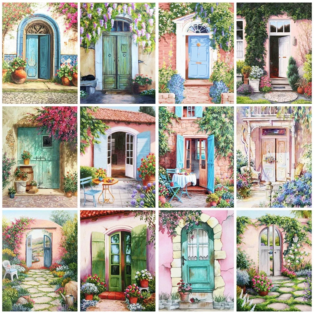 

Красочная алмазная живопись AB, дверь 5D, своими руками, яркий сад, полный набор для вышивки, украшение для дома