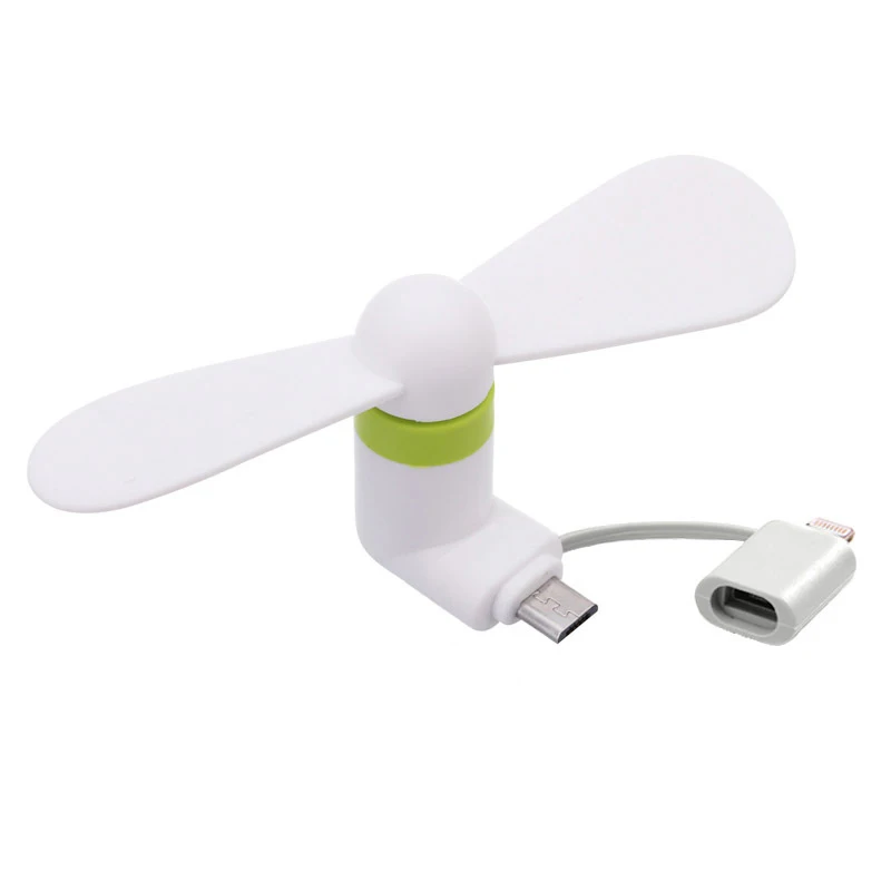 Портативный мини-вентилятор 2 в 1 адаптер Micro USB тип IOS смартфон для Iphone Android микро