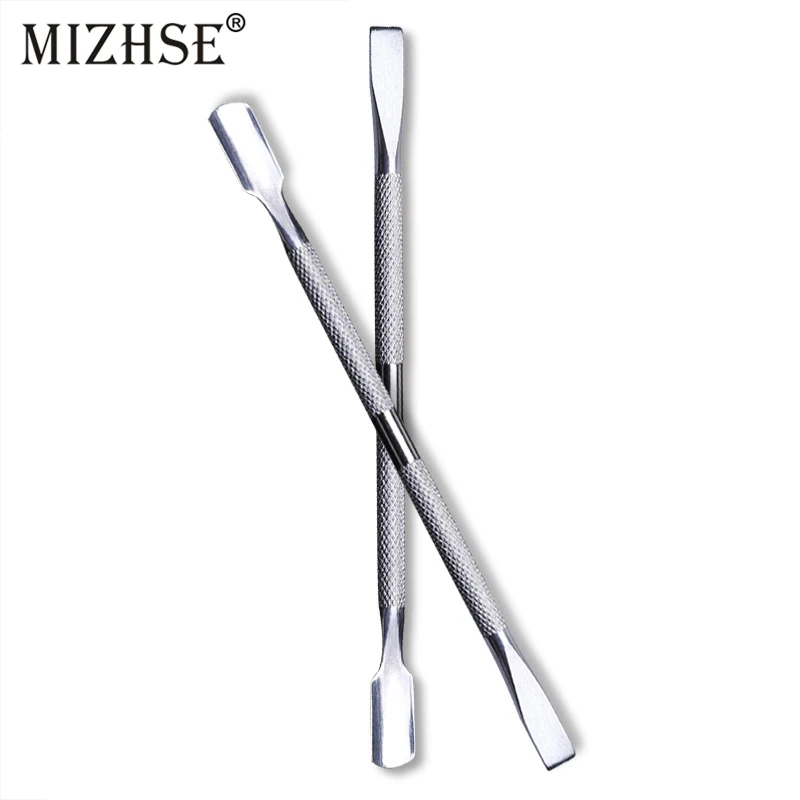 Толкатель для кутикулы MIZHSE из нержавеющей стали с двойной головкой инструмент