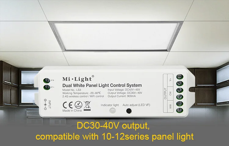 DC42V 45V вход LS3 двойная белая панель светильник контроллер DC30V 40V выход 900мА Яркость