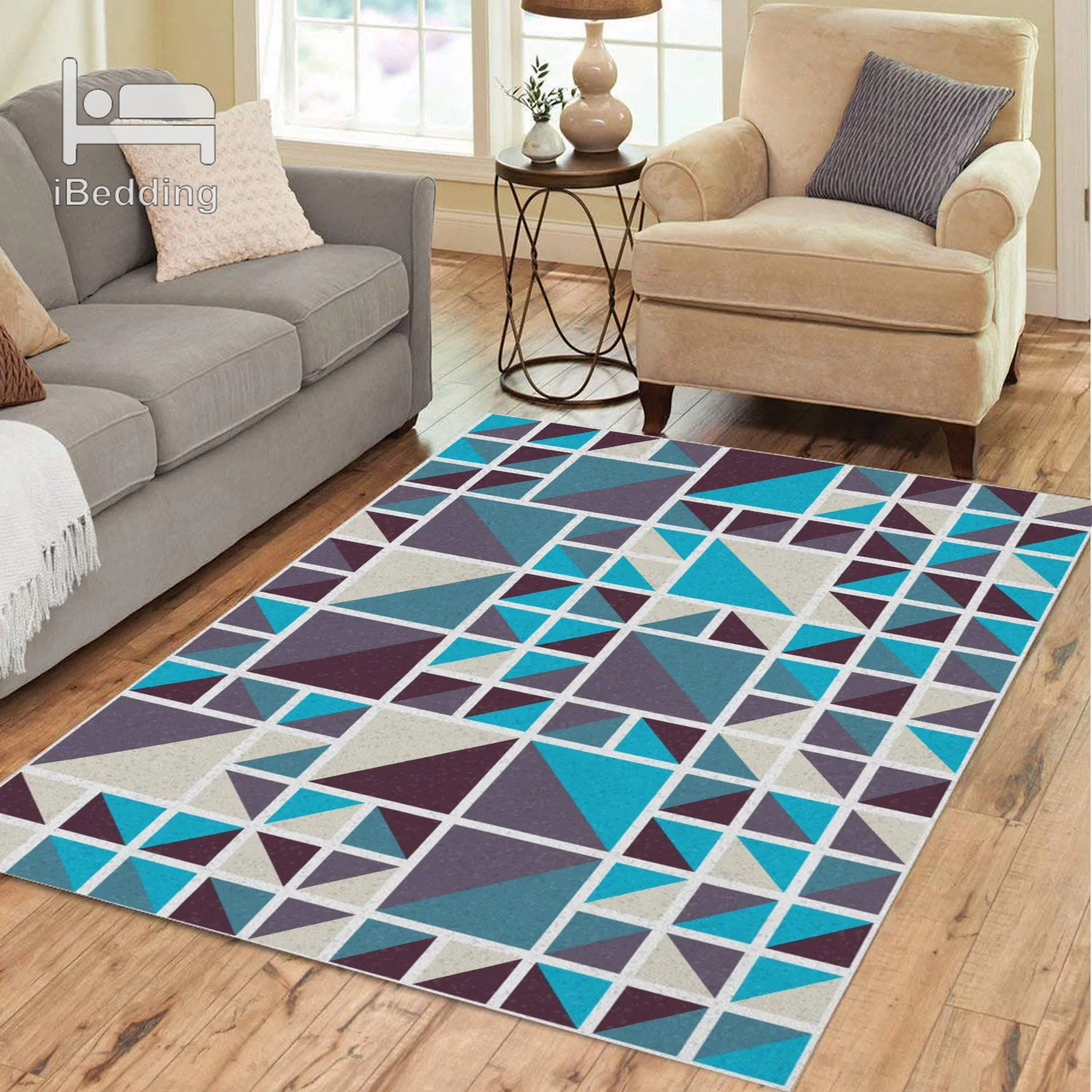 Красочный абстрактных геометрических сетчатый коврик ковер домашний декор