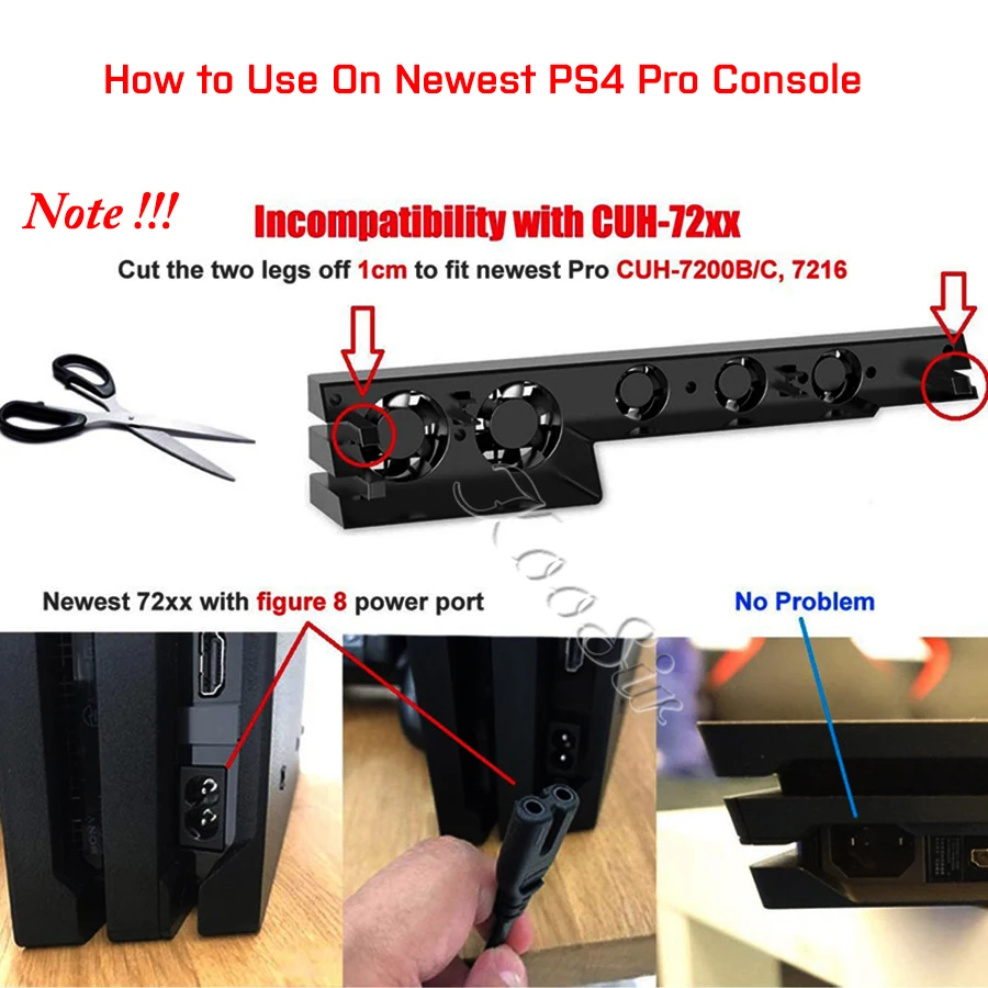 PS4 Pro охладитель стенд PS 4 PRO USB внешний 5 Вентилятор Супер Турбо температура охлаждения кулер для Sony Playstation 4 Pro игровая консоль