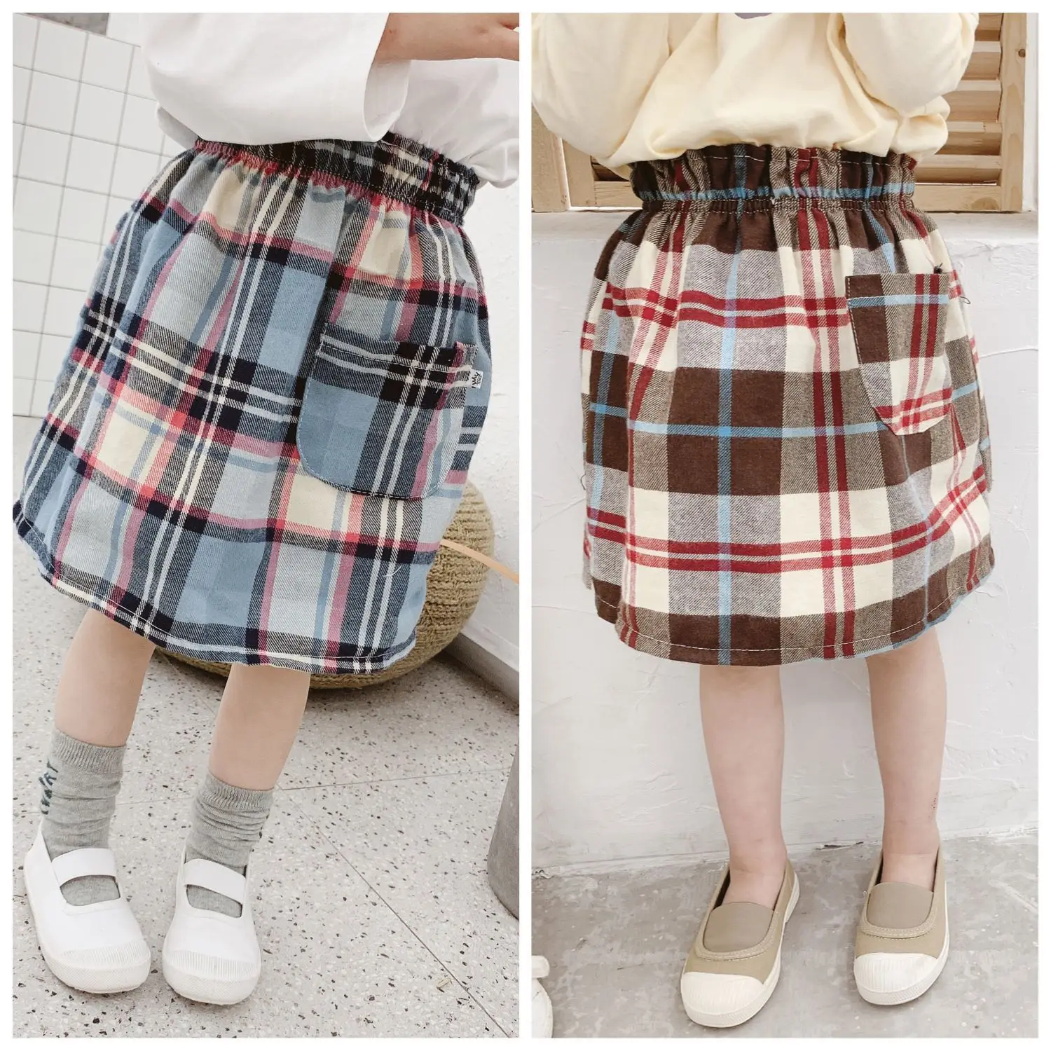 Весна и осень 2020 Новое поступление корейский стиль Хлопок Клетчатая