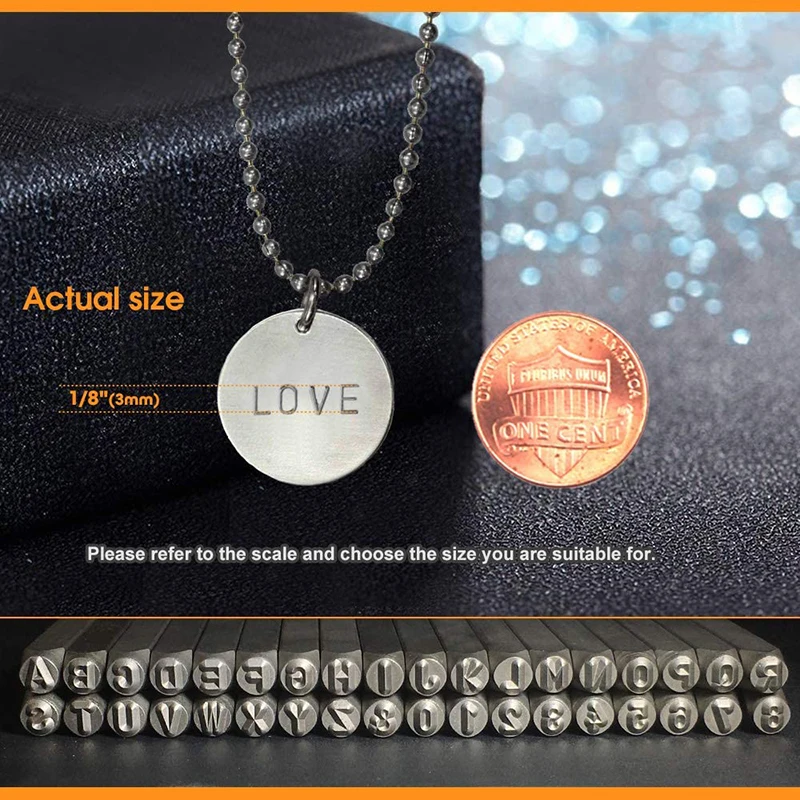 36 шт. Нержавеющая сталь с изображением букв и цифр Марки Удар комплект