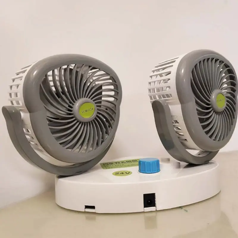 

Double-headed High-wind Cooling Electric Car Fan 12V/24V Auto Powerful Rotatable