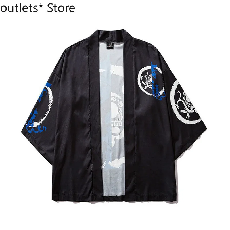 

Kimono Cardigan Dragon Japanese Style Men Samurai Costume Vintage Haori Japan Yukata Coat Streetwear Party Aisan Clothes Robe