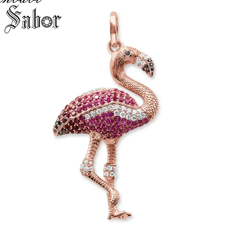 Кулон красная птица розовое золото серебряный цвет для женщин девушек цепочка на