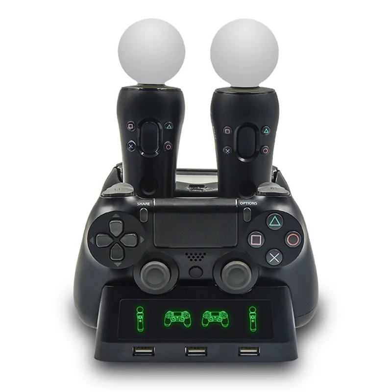 4 в 1 Зарядное устройство для Ps4/Ps Move/Ps Очки виртуальной реальности Vr ручка