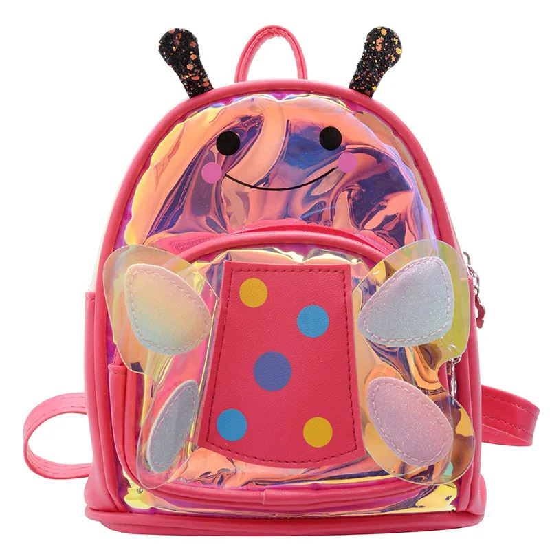 Дошкольные сумки, милый рюкзак для малышей с Пчелой, прозрачная сумка принцессы для девочек, ПУ водонепроницаемая Детская сумка для книг, су...