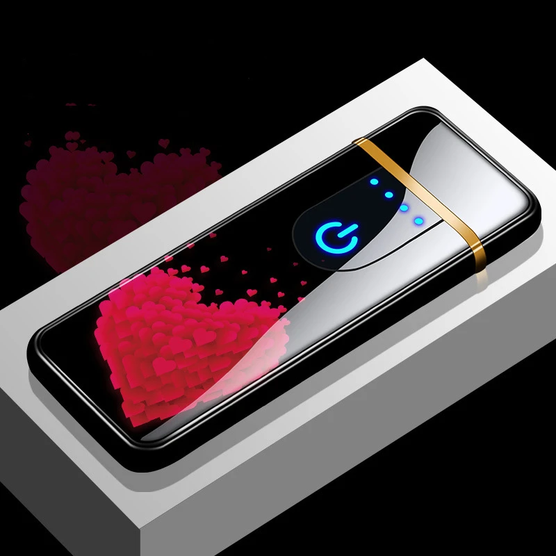 Ветрозащитная USB-зажигалка с датчиком отпечатков пальцев Электронная зажигалка