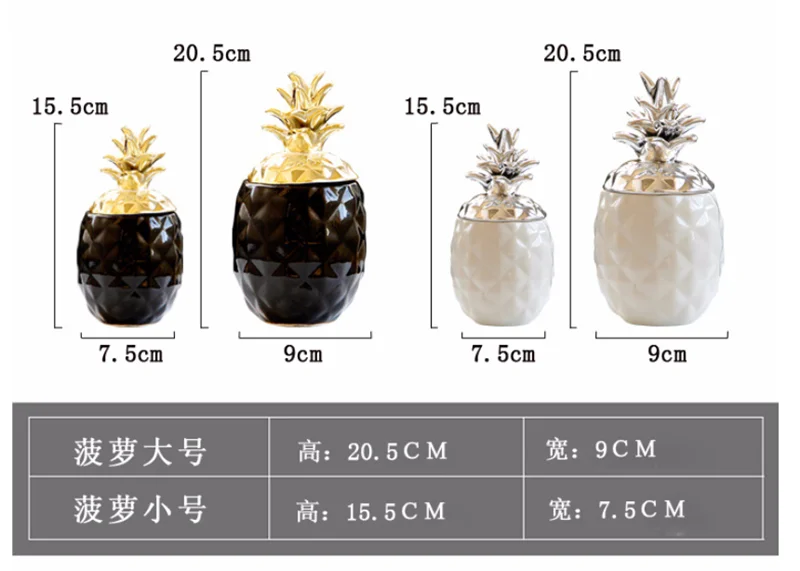 

Two-color Ceramic Pineapple Jar Decoration Nordic Ins Furniture Decoration Storage Jar Storage Jar Home Decoration Accessories