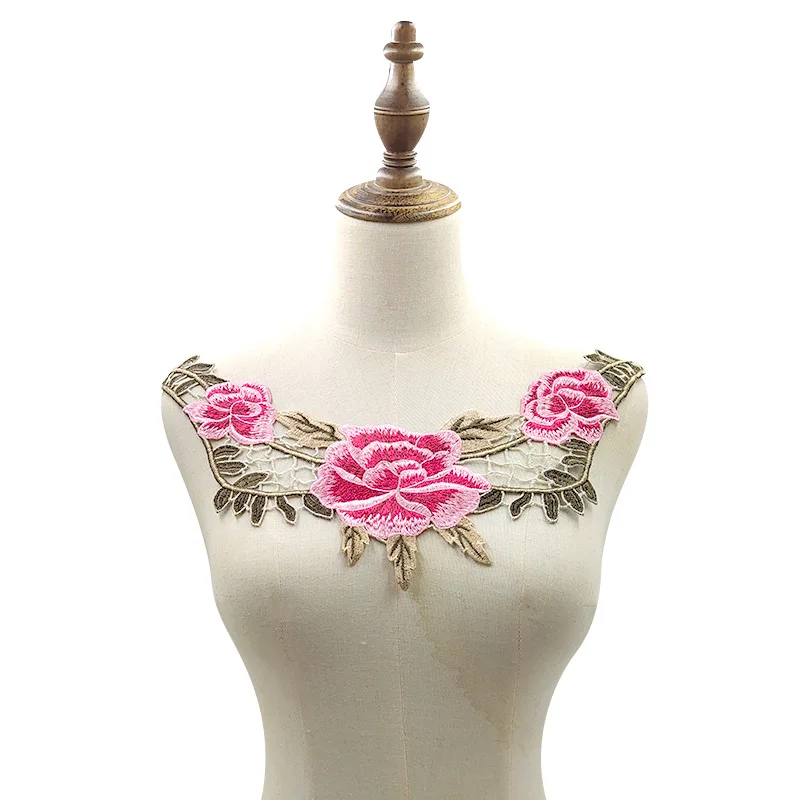 5 шт. Цветочная вышивка кружевной воротник аппликация для одежды Diy Швейные