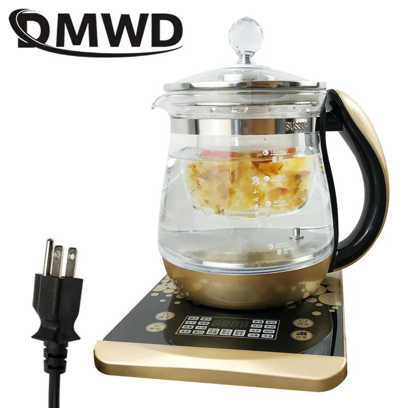 110V DMWD 110 V многофункциональный Электрический сохранения здоровья чайник Чай горшок Стекло горячей воды отопительный котел Термальность цветок Чай горшок фильтр нам - Цвет: 110V