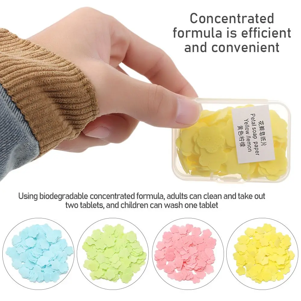 

Mini Bathroom Supplies Washing Hand Wipes Bath Soap Paper Soap Tablets Travel Portable Scented Slice Sheets
