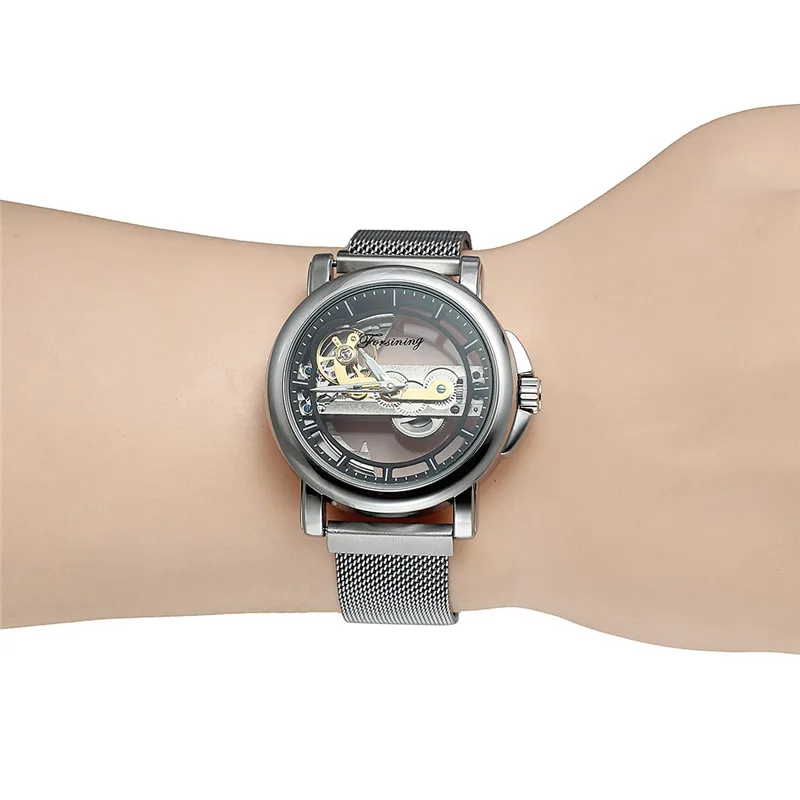 Автоматические механические мужские наручные часы FORSINING военные спортивные