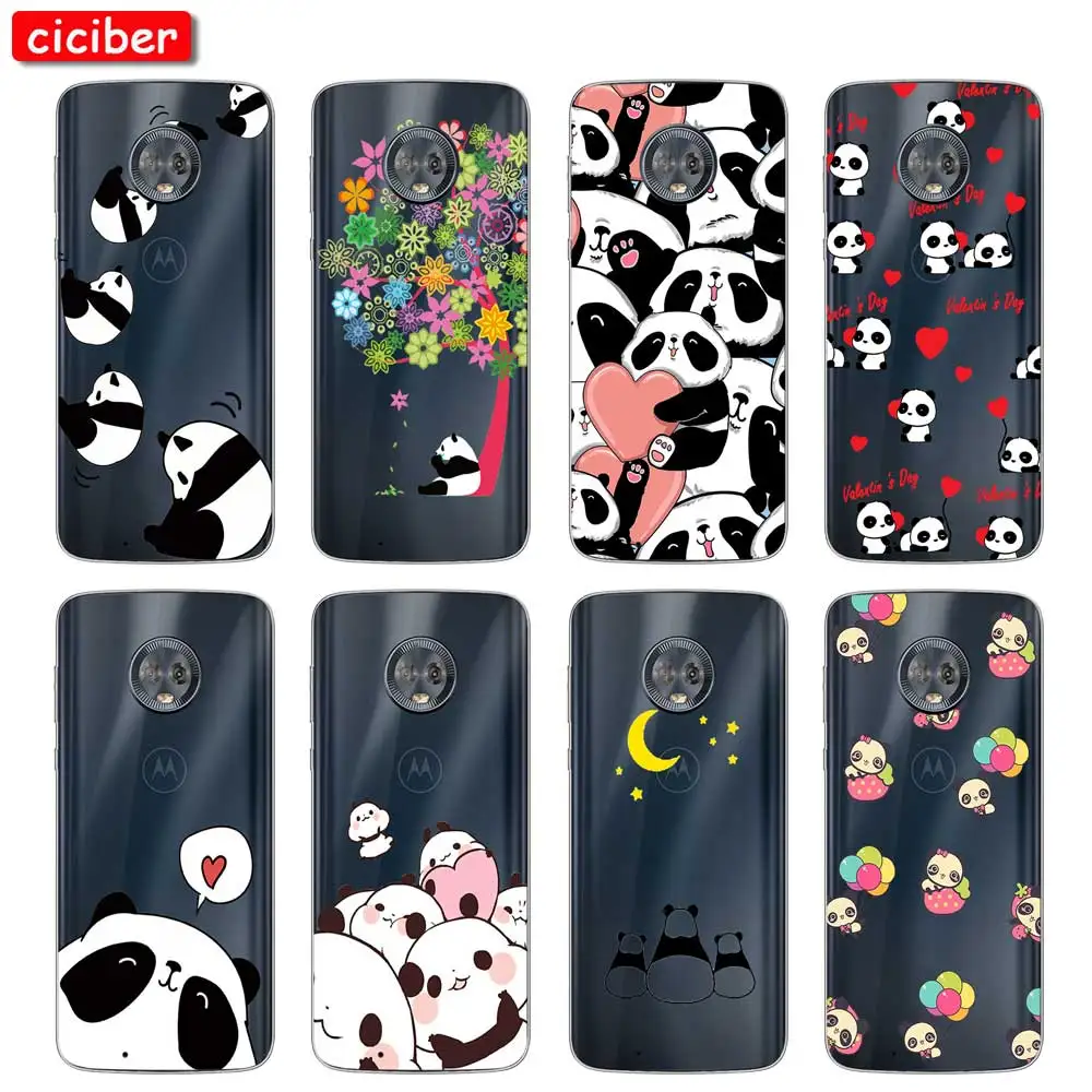 Милый мультяшный чехол с пандой для Motorola Moto E6 C Z2 Z3 ONE P30 G4 G5 G5S G6 G7 E3 E4 E5 Plus Play Power X4