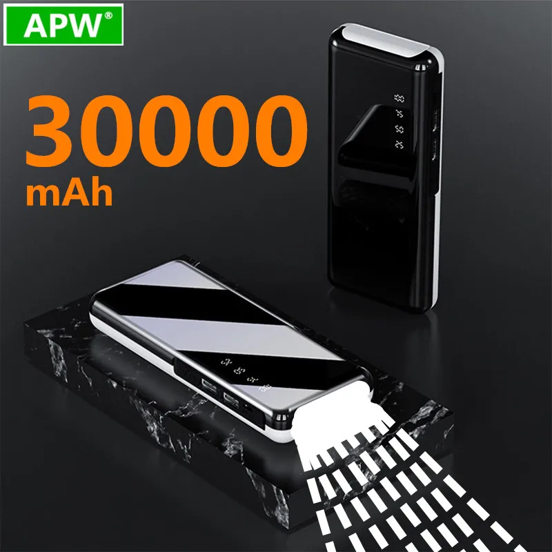 30000 мАч Внешний аккумулятор тонкий USB внешний 10000 повербанк портативный телефон