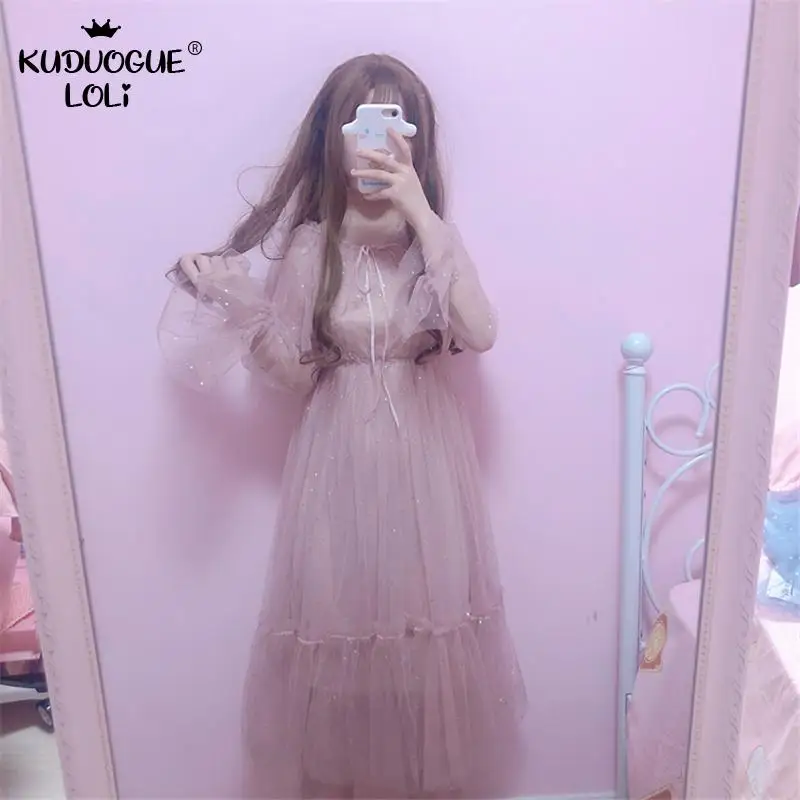 Женское фатиновое платье с высокой талией Сетчатое на шнуровке элегантные