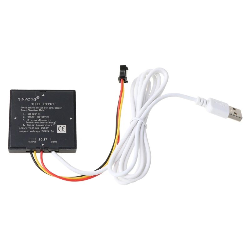 

3-step Dimmer Color Temperature USB Smart Touching Sensor Switch for Mirror Lamp