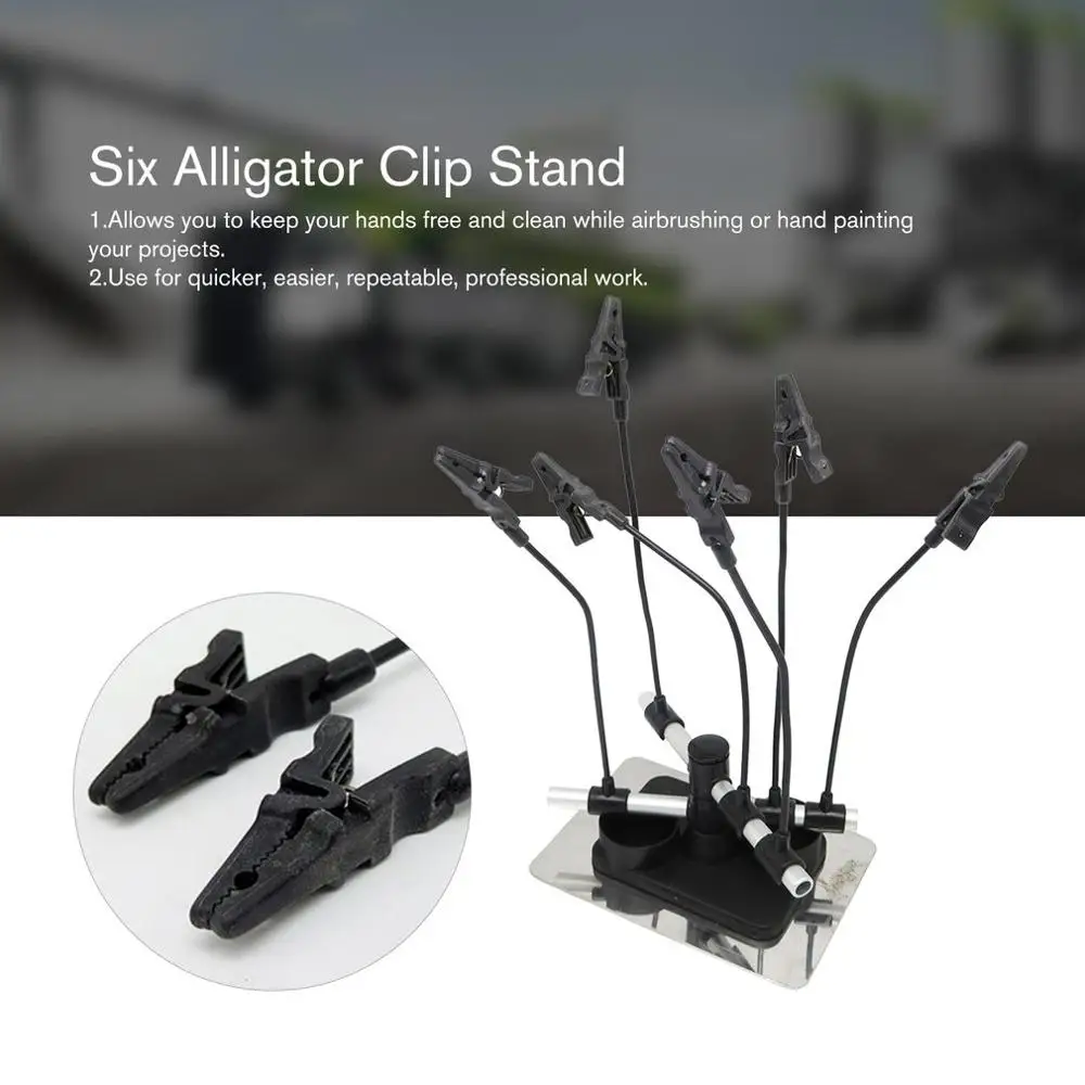 Шесть зажимов аллигатора стенд распылитель запчасти держатели Аэрограф