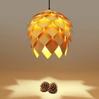 DIY Винтаж Nordic Pinecone светодиодные подвесные светильники современная деревянная спальня столовая кафе-бар искусство деревянные лампы светильник ильники