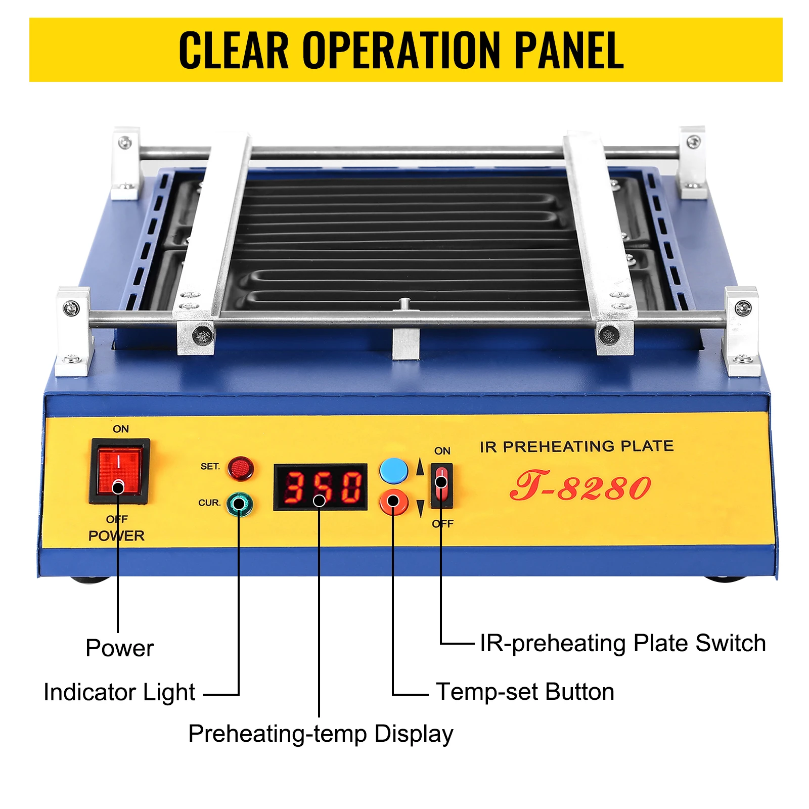 VEVOR T8280 PCB платы подогреватель горячей плиты 0-450 ° с цельсия припой ремонт BGA пайки