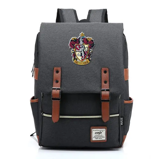 Волшебный Хогвартс Ravenclaw Слизерин Гриффиндор для мальчиков и девочек портфели для подростков школьные сумки холщовые женские сумки рюкзак мужской рюкзак - Цвет: 24
