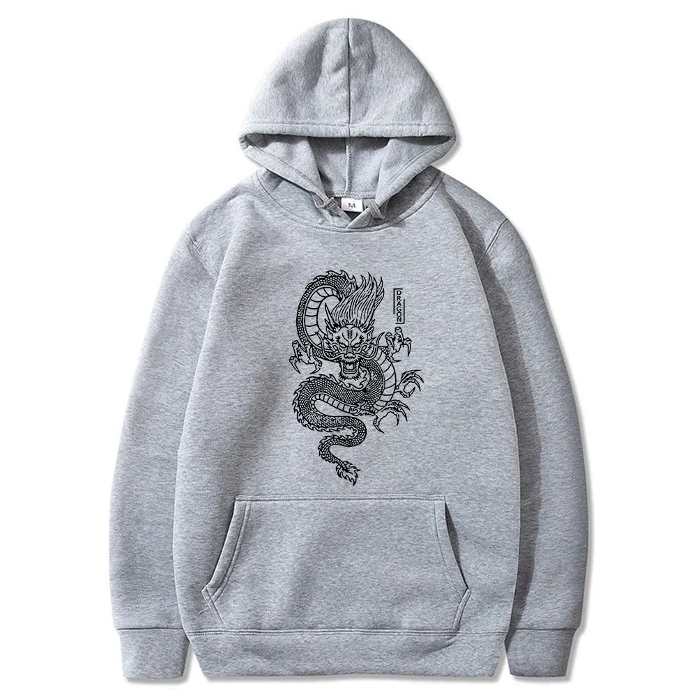 

Hoodies Men's 2021 Chinese Dragon Print Hoodie Street Casual Hip Hop Sweatshirts Men High Quality Hoody Plus Size Coat Jacket