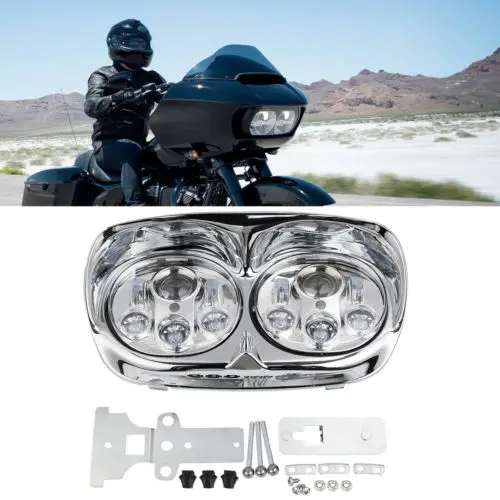 Мотоцикл 5 3/4 &quotсветодиодные фары прожекторная лампа для Harley Road Glide FLTR 1998-2013 2012 |