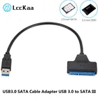 Переходник с Sata на USB 3,0, кабель USB 3,0 на SATA, до 6 Гбитс, поддержка внешнего жесткого диска 2,5 дюйма, SSD, жесткого диска, 22 Pin, кабель Sata III