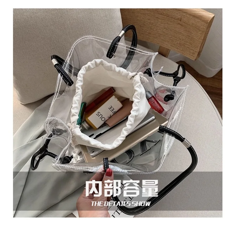 

New Type 2021 Large Capacity Handbag Female Light Leisure Single Shoulder PU Shopping Bag Fashion Crossing Beach Bag