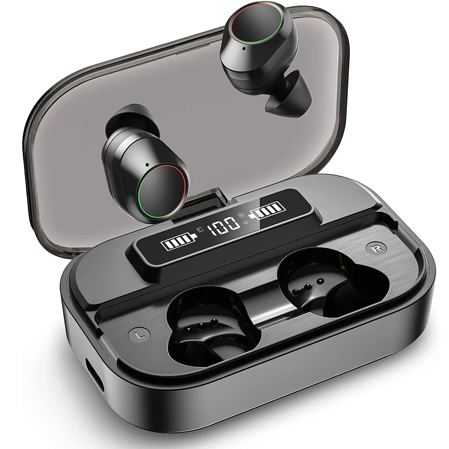 

TWS беспроводные наушники стерео Bluetooth наушники 3D сенсорная гарнитура IPX7 водонепроницаемые спортивные удобные наушники 2000 мАч Внешний аккум...