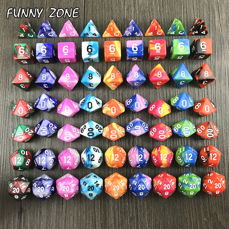 20 видов цветов Набор из 7 шт смешанных Игральный костей покер DnD многогранные