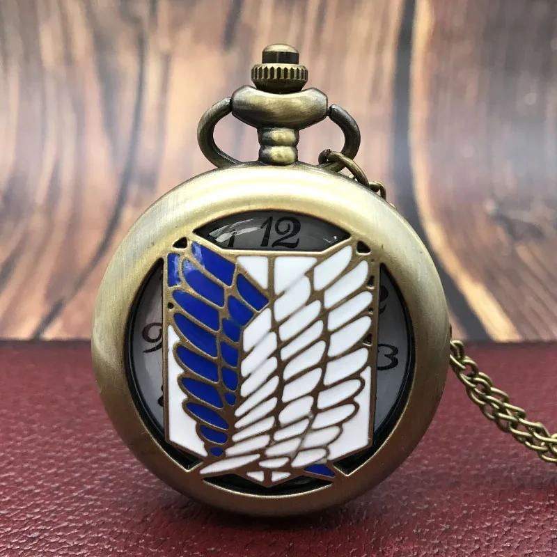 Винтажные кварцевые карманные часы в стиле стимпанк с бронзовым дизайном атака