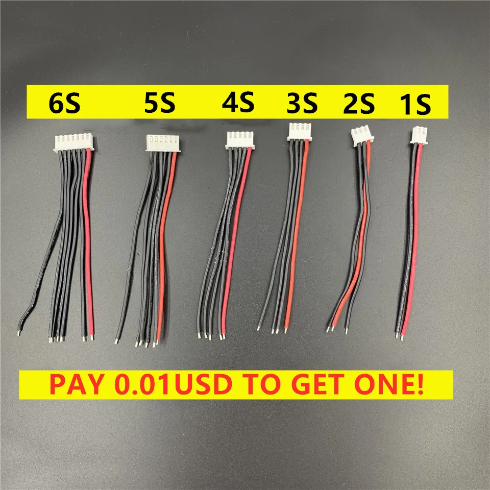 

Lipo Battery 1S 2S 3S 4S 5S 6S 22AWG 100mm Balancing Cable Plug Line Wire IMAX B6 Wire Connector Charging