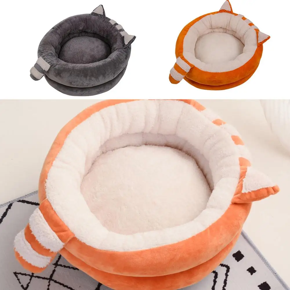 

Cotton Flannel + PP Cotton Pet Bed Winter Warm Comfortable Cotton Flannel Sleeping Cushion Bed for Cats Small Dogs