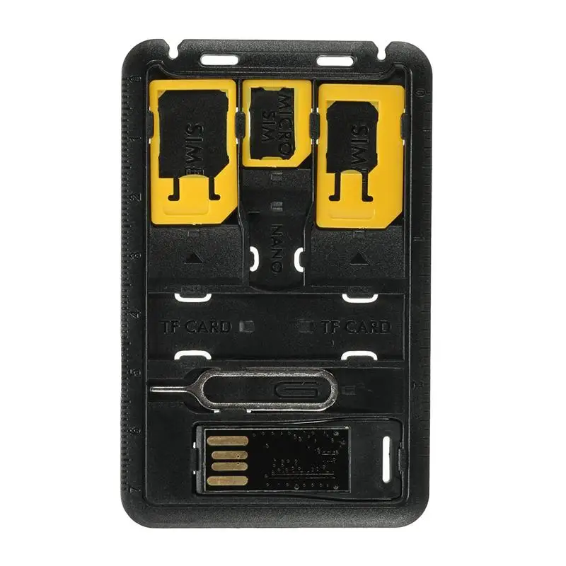 Универсальный мини-адаптер для SIM-карты все в 1 чехол хранения с кардридером TF и