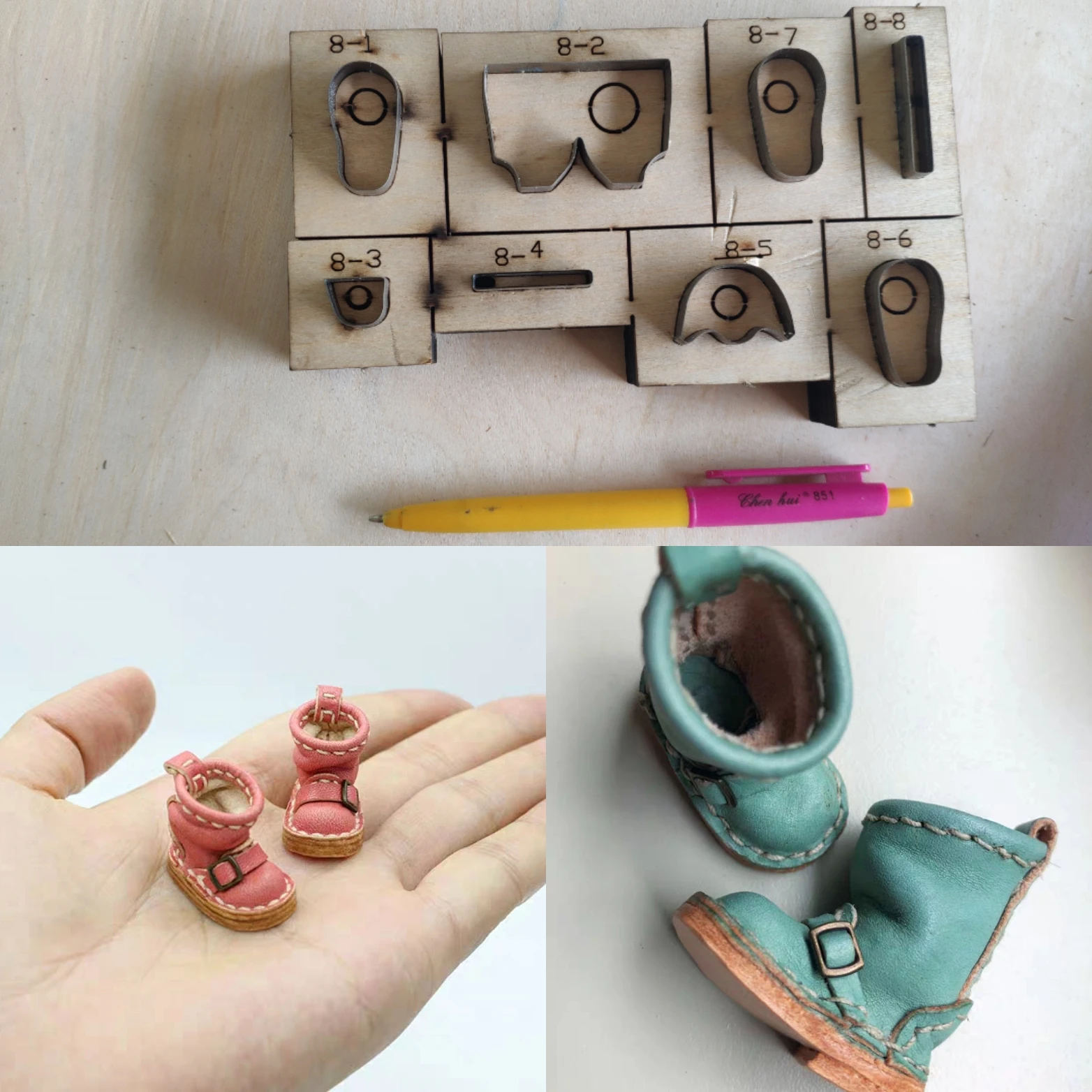 Кожа высечки DIY Кожа ремесло обувь дизайн брелок кулон для сумки деревянные высечки шаблон ручной удар инструмент