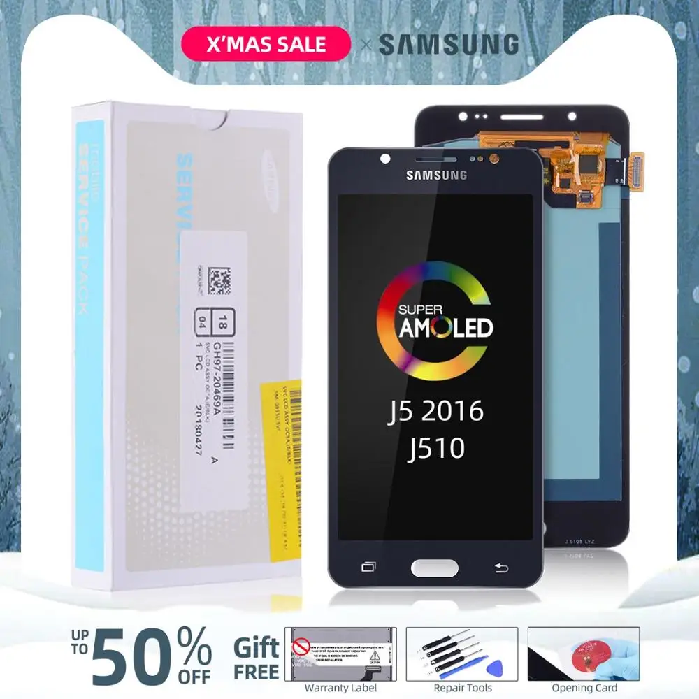 AMOLED Дисплей для SAMSUNG Galaxy J5 LCD в сборе с тачскрином 5.2'' J510F J510 J510FN J510M