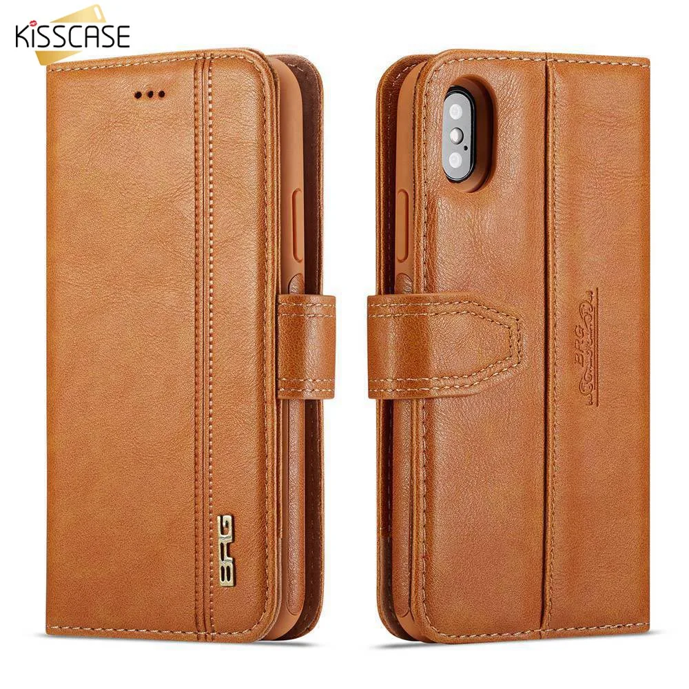 Чехол KISS из натуральной кожи чехол для телефона iPhone 7 Plus 8 6 6S X флип-кошелек s XR XS MAX