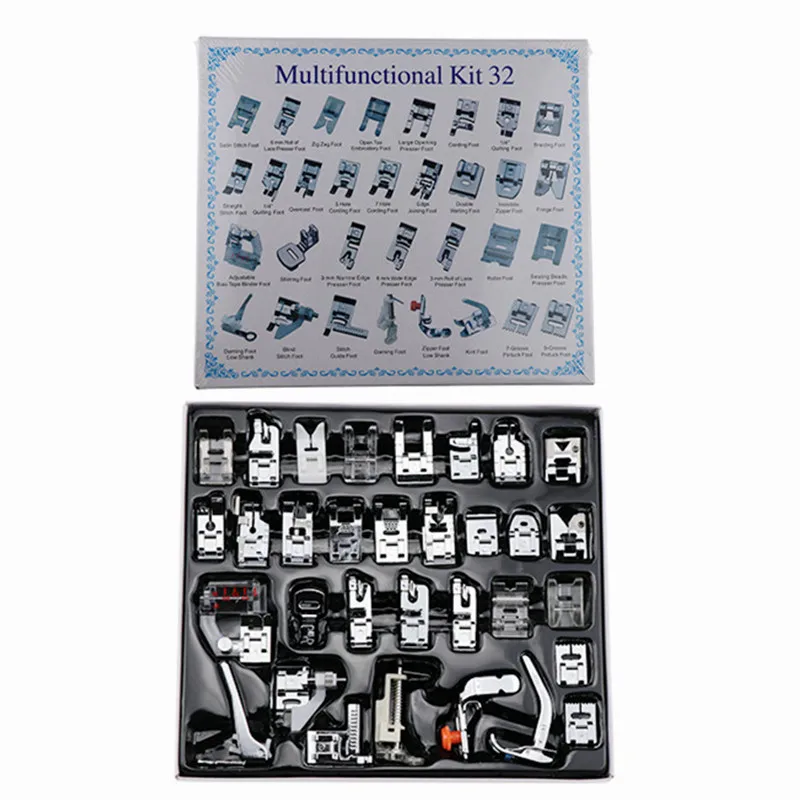 32pcs Профессиональный 42 шт бытовой швейной машины лапка лапки набор 5C7YJ30 - Цвет: 32pcs