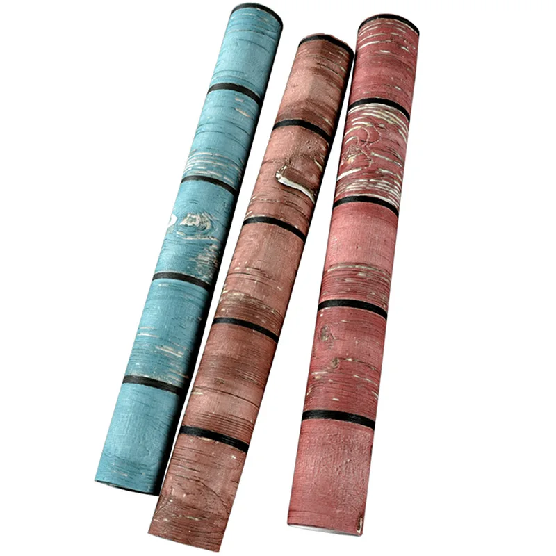 

Retro Nostalgic Retro Wallpaper Antique Wood Bar Cool Fashion Women's Clothing Store Barber Shop Wood Grain Wallpaper