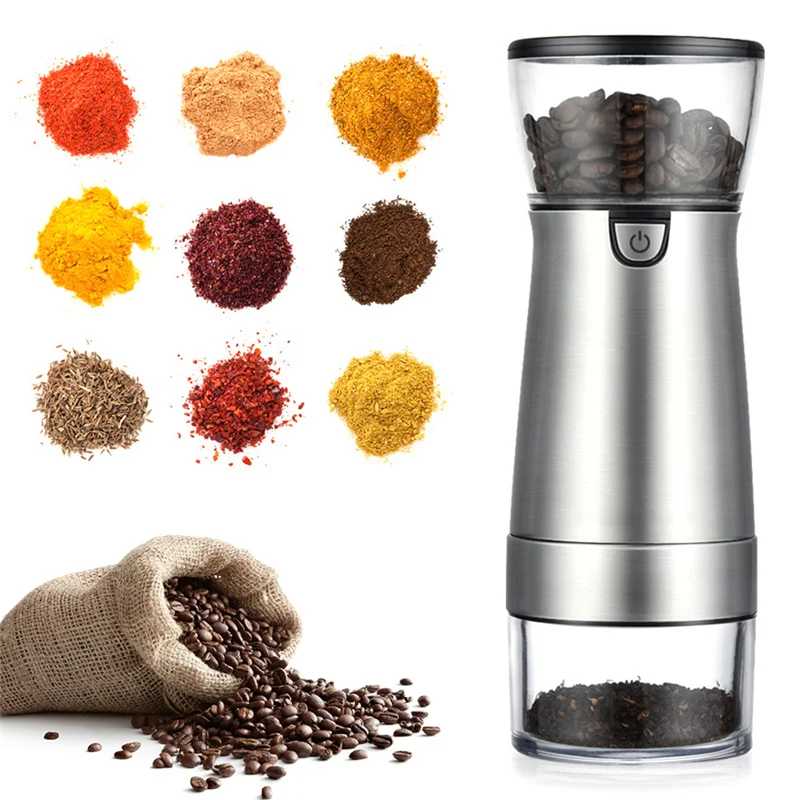 

USB Electric Coffee Grinder Salt Pepper Beans Spices Nut Seed Coffee Bean Mill Machine Multifunctional Home Coffee Grinder