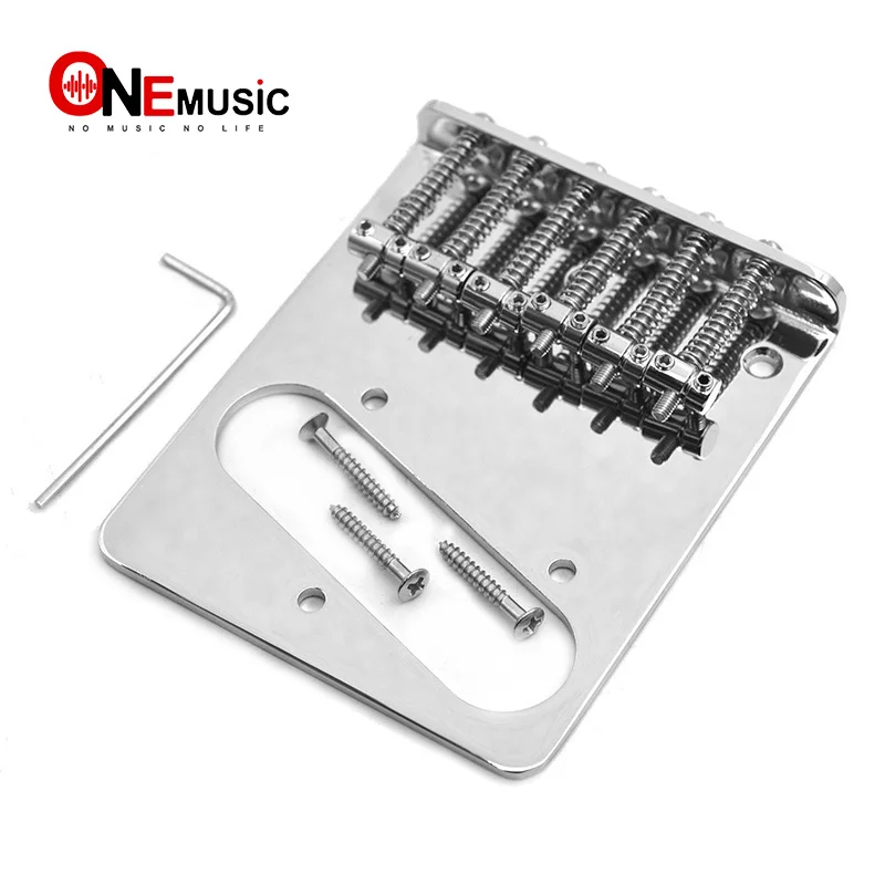 

Chrome Tele Bridge For 10.5mm Electric Guitar through body & bridge string