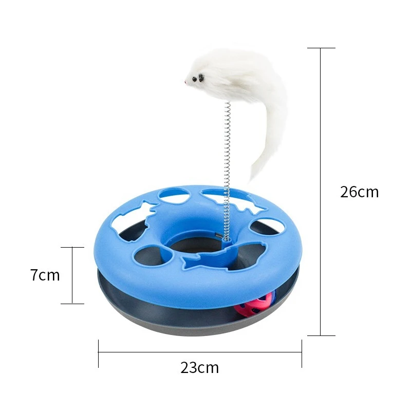 Вращающаяся на 360 ° игрушка для кошек с перьями поворотный круг колокольчик