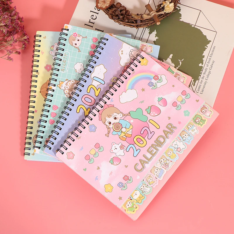 

Cute Creative 2021 Mini Desktop Desk Calendar Personality Decoration Work Note Calendar New Year Plan Schedule
