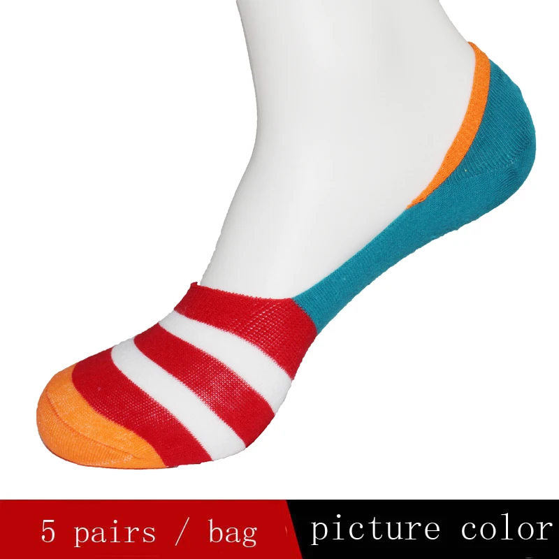Мужские хлопковые невидимые носки 5 цветов | Мужская одежда