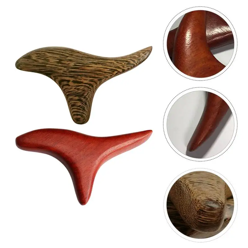 

2pcs Helpful Durable Practical Sytlish Wood Massage Sticks Acupoint Care Sticks for Beauty Salon