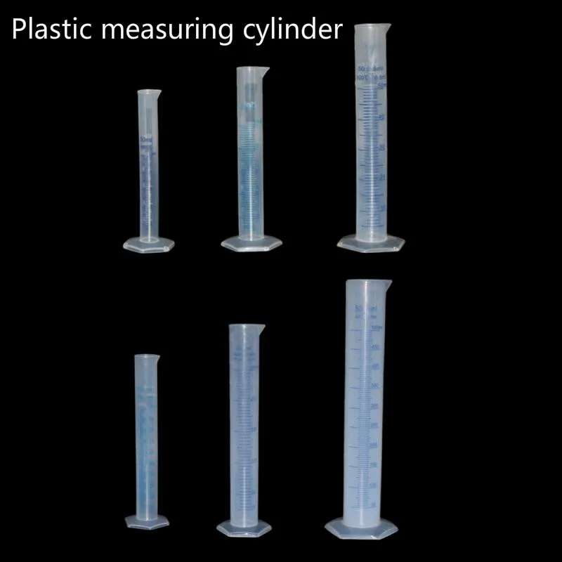 

Clear White Plastic Liquid Measurement Graduated Cylinder for Lab Supplies Laboratory Tools 10ml,25ml,50ml,100ml,250ml,500ml