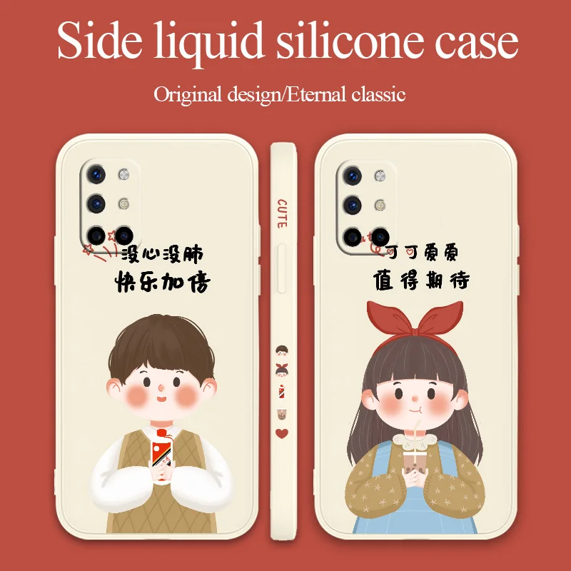 

Cute Girl Phone Phone Case For Oneplus 8t 9 9pro 9r pro Liquid Silicone Cover